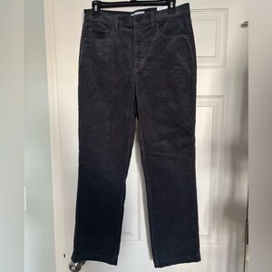 LOFT Gray Corduroy Straight-Leg Pants